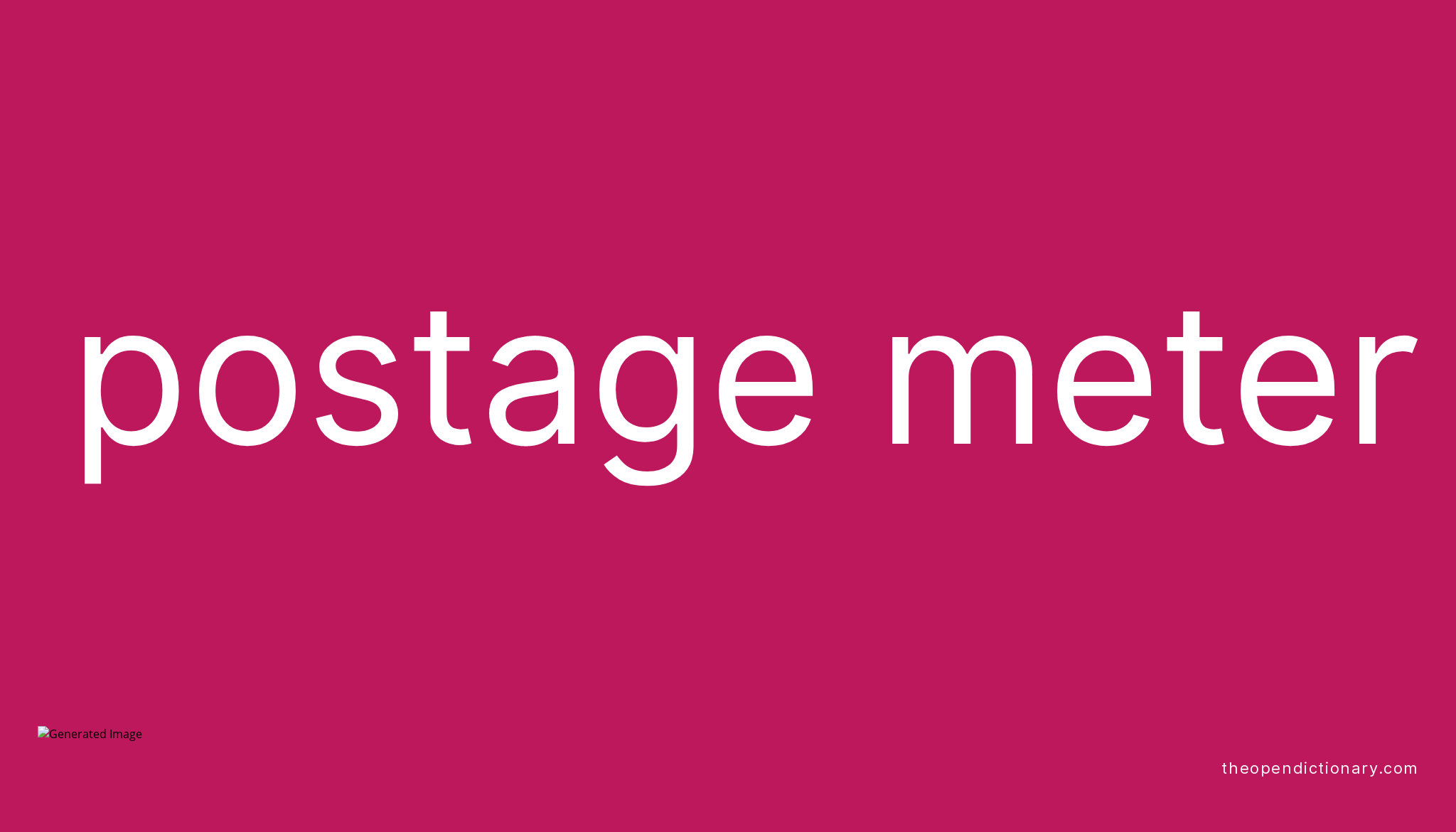 Postage meter Meaning of Postage meter Definition of Postage meter